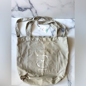 NEW Honest Company Canvas Tote Bag with Front Pocket | Everyday Tote | NWT